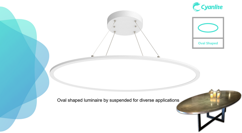 Cyanlite LED panel light oval shaped Olivia